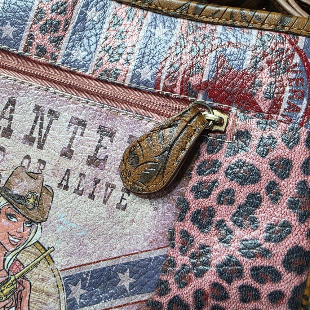 Cowgirl Wanted Rhinestone Shoulder Bag Crossbody Purse Animal Print Western - Picture 6 of 13
